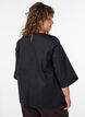 Blouse with stitching details and 3/4 sleeves, Black, Model image number 2