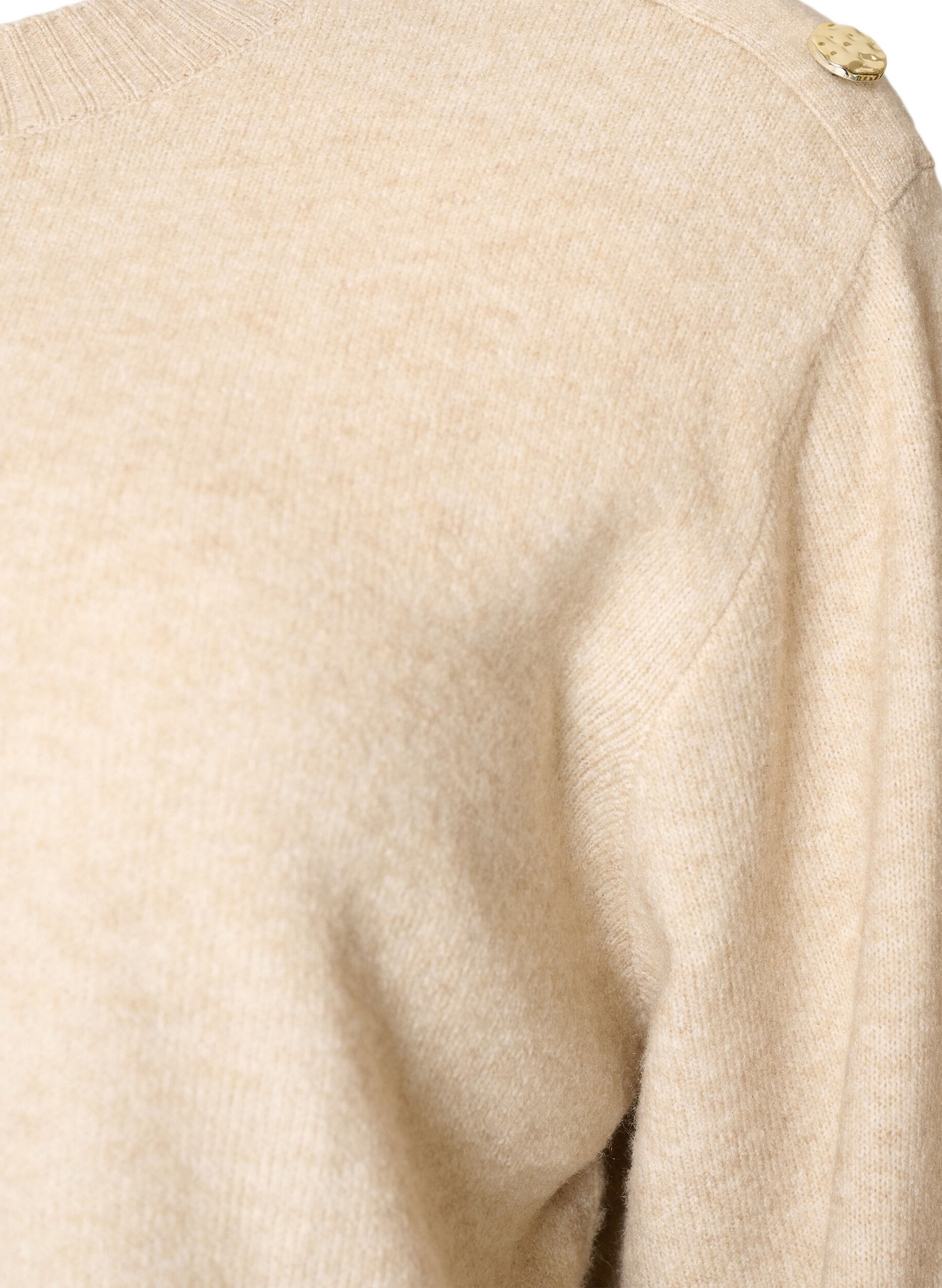 ZizzifashionKnit blouse with button detail, Beige, Packshot image number 2
