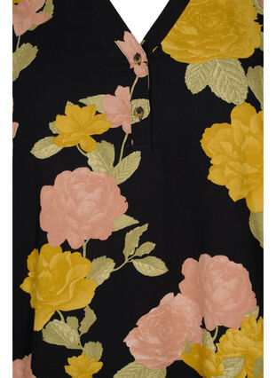 100% viscose blouse with floral print, Scarab Flower, Packshot image number 2