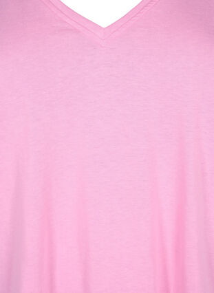 FLASH - T-shirt with v-neck, Begonia Pink, Packshot image number 2