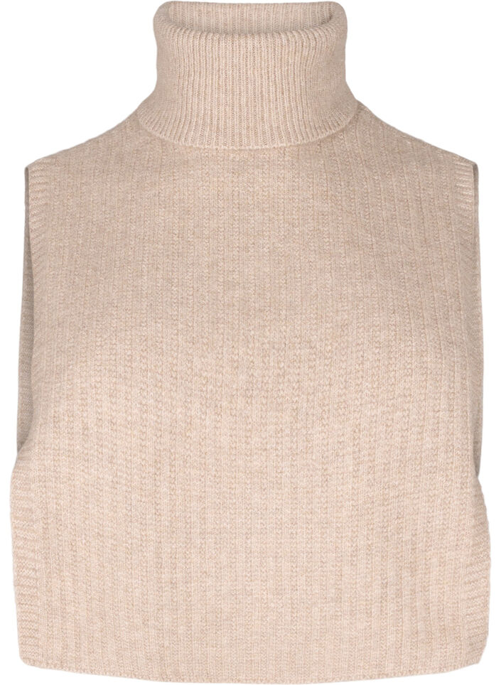 Rib knitted neck warmer, Silver Mink, Packshot image number 0