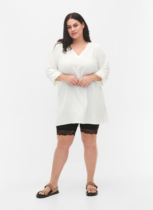 A-shape tunic with print, Bright White, Model image number 2