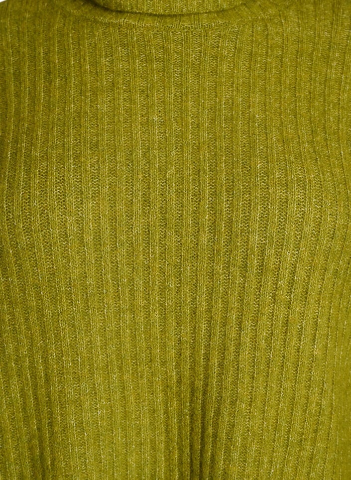 Knitted top with turtleneck, Green, Packshot