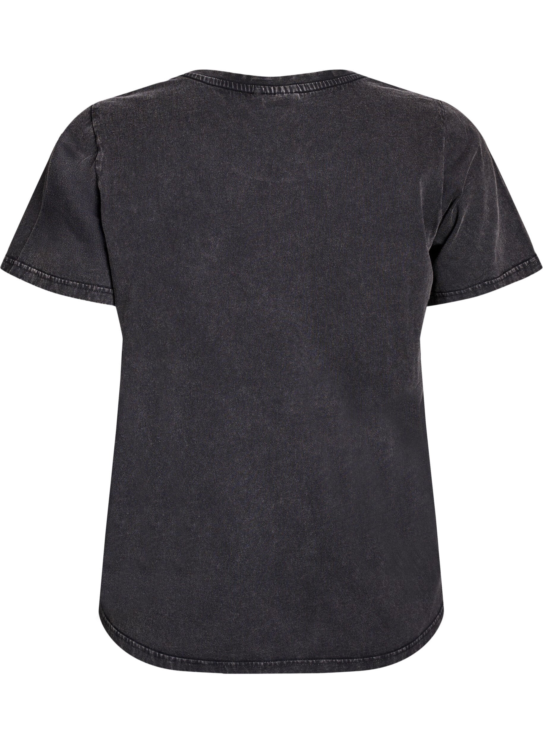 Zizzifashion T-shirt in organic cotton with a washed look, Grey, Packshot image number 1