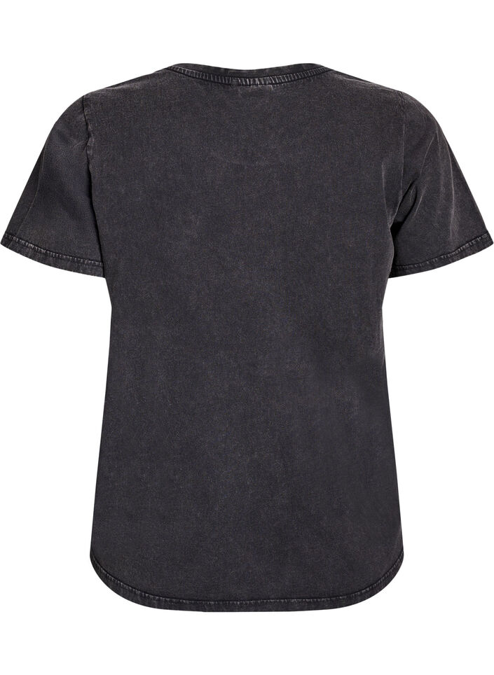 T-shirt in organic cotton with a washed look, Grey, Packshot