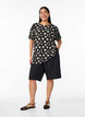 Patterned blouse with short sleeves, Black, Model image number 1