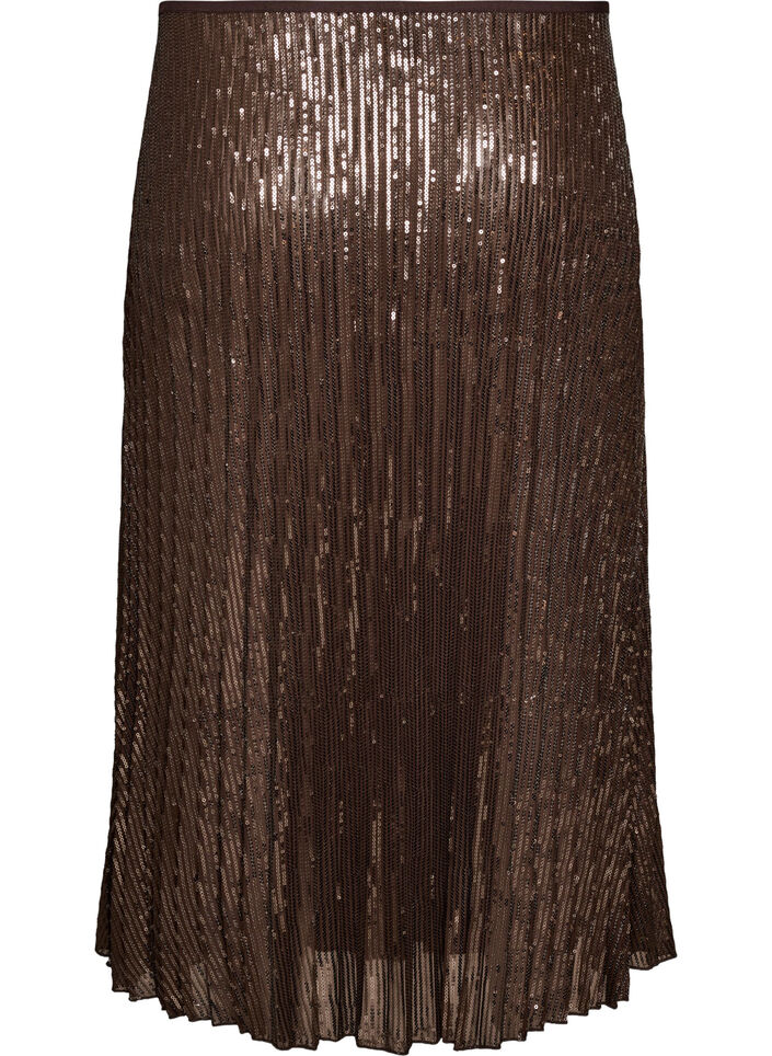 A-line sequin midi skirt, Brown, Packshot image number 1