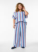 Loose viscose trousers with stripes, Blue, Model image number 0