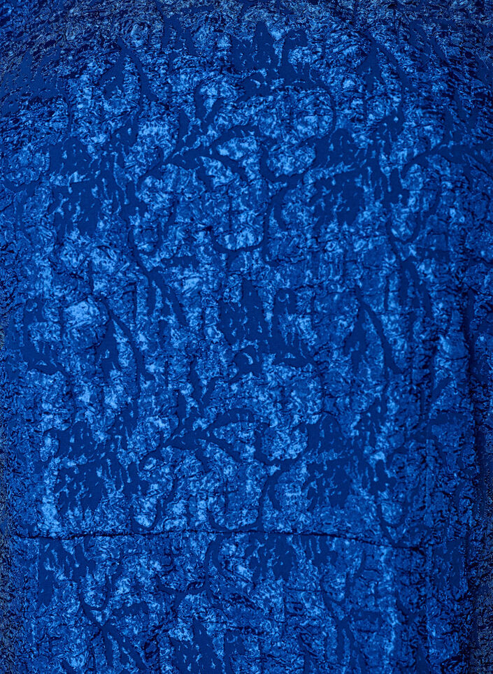Jacquard dress with puff sleeves and A-line, Blue, Packshot image number 2