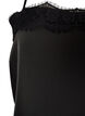 Long satin top with lace edges, Black, Packshot image number 2