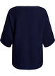 Knitted top with a boat neck and 1/2 sleeves, Blue, Packshot image number 1