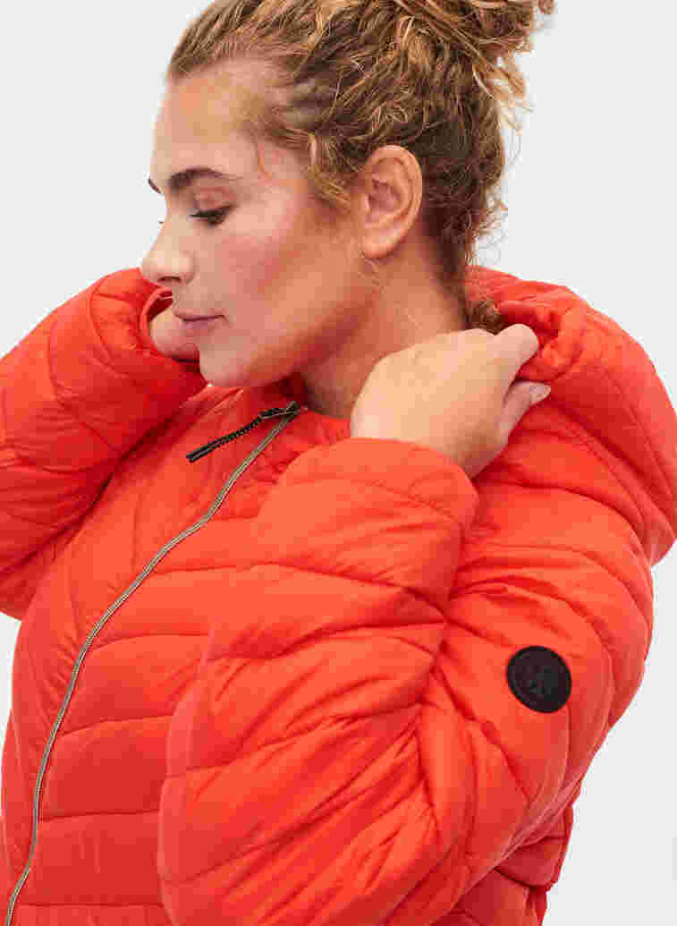 Lightweight jacket with hood, Fiery Red, Model image number 3