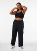 Seamless ribbed sports bra, Black, Model image number 1