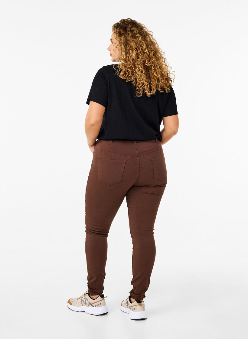 Slim fit trousers with pockets, Brown, Model image number 1