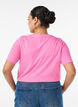 Short-sleeved basic t-shirt with v-neck, Pink, Model image number 2