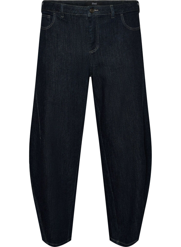 Barrel fit jeans with high waist, Blue, Packshot image number 0