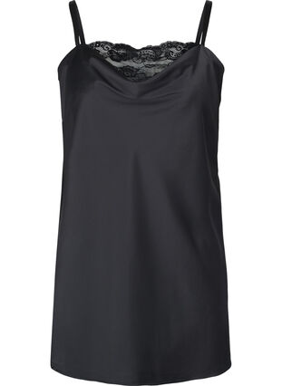 Support the breasts - Nightgown with laces - Black - Sz. S