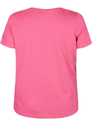 Cotton pyjama t-shirt with print, Hot Pink w. Be, Packshot image number 1