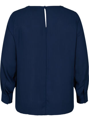 Blouse with long sleeves, Navy Blazer, Packshot image number 1