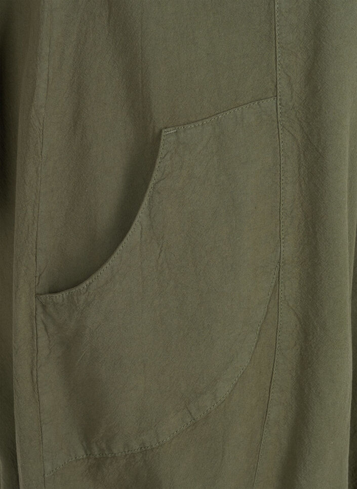 Short-sleeved cotton dress, Green, Packshot image number 2
