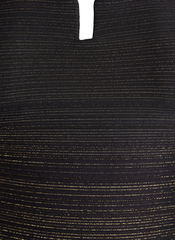 Swimsuit with textured stripe and front detail, Black, Packshot image number 1