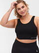 Plain crossback sports bra, Black, Model image number 2