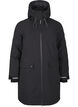 Practical winter jacket with hood and pockets, Black, Packshot image number 0