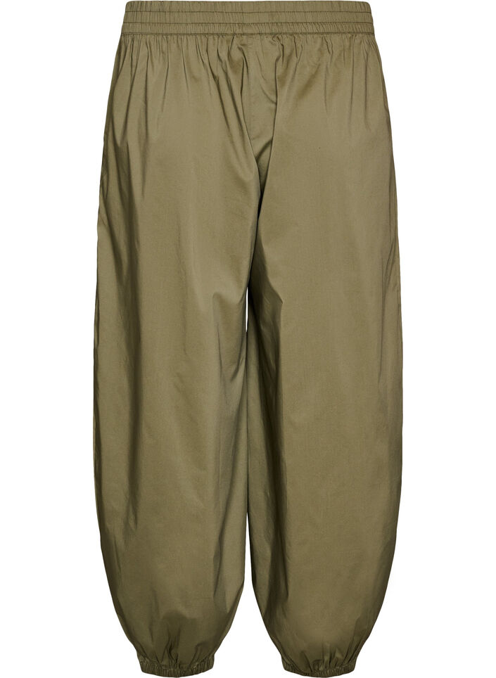 Balloon trousers with pockets and an elasticated waistband, Green, Packshot image number 1