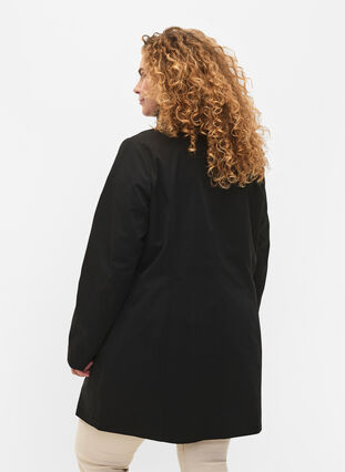 Jacket with pockets and high collar, Black, Model image number 1