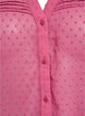 Short-sleeved shirt blouse with dotted texture, Rose, Packshot image number 2