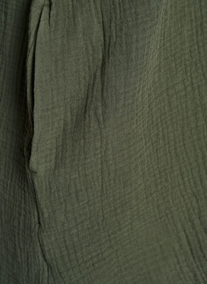 Cotton muslin tunic with short sleeves, Green, Packshot image number 3