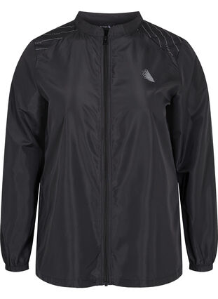 Sports jacket with reflective print, Black w- ReflexPrint, Packshot image number 0