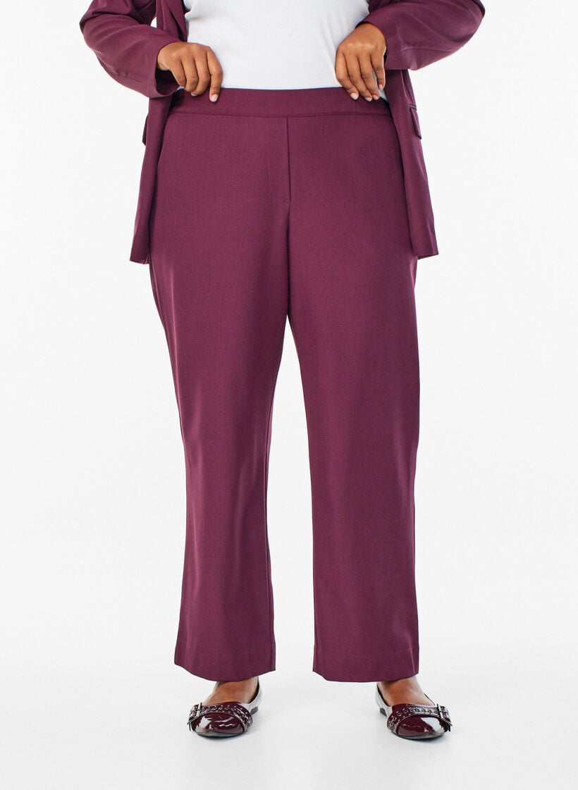 Loose trousers with pockets, Dark Bordeaux, Model image number 2