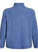 Fleece top with zipper and high collar, Blue, Packshot image number 1