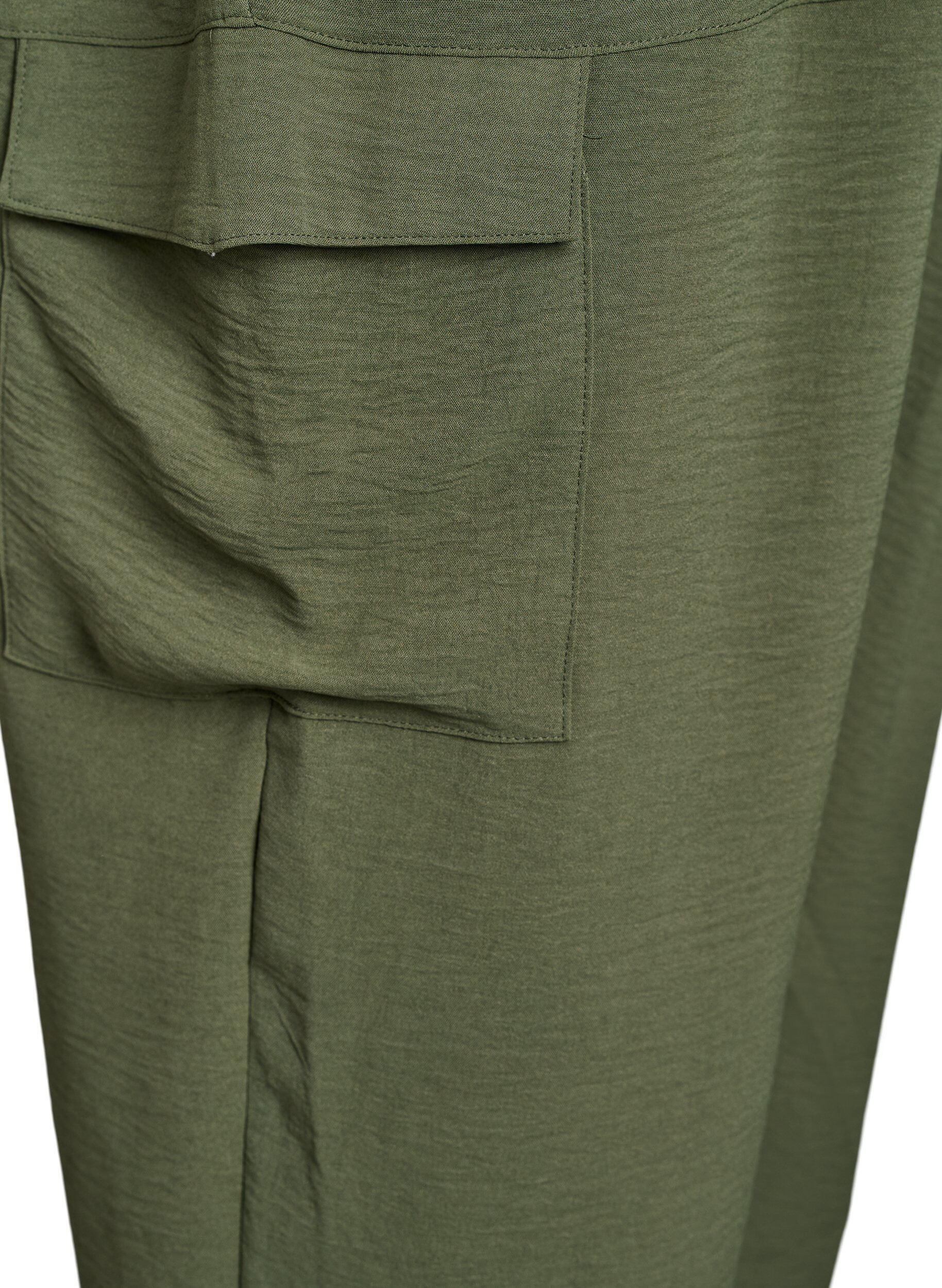 Zizzifashion Harem trousers with cargo pockets and elasticated waist, Green, Packshot image number 3