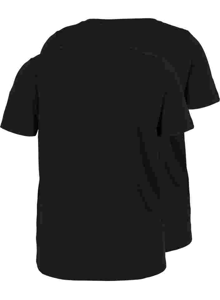 2-pack basic cotton t-shirt, Black/Black, Packshot image number 1