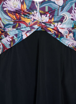 Swimsuit with loose skirt, Deep Tropical Print, Packshot image number 2