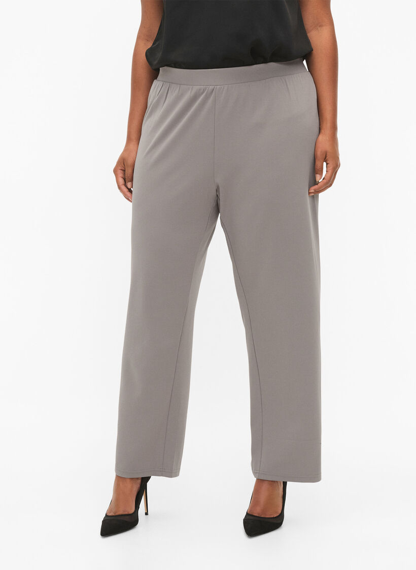 Trousers with straight fit, Beige, Model image number 2
