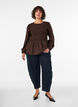 Blouse with smock and long sleeves, Brown, Model image number 1