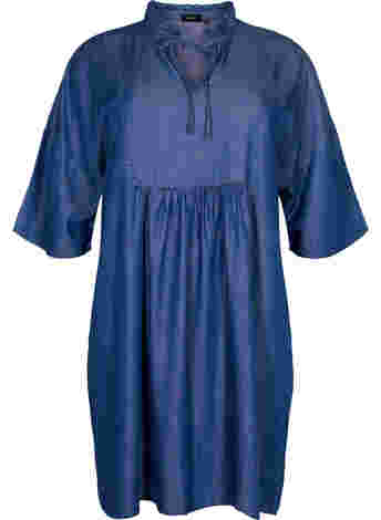 Dress with 3/4 sleeves in lyocell (TENCEL™)