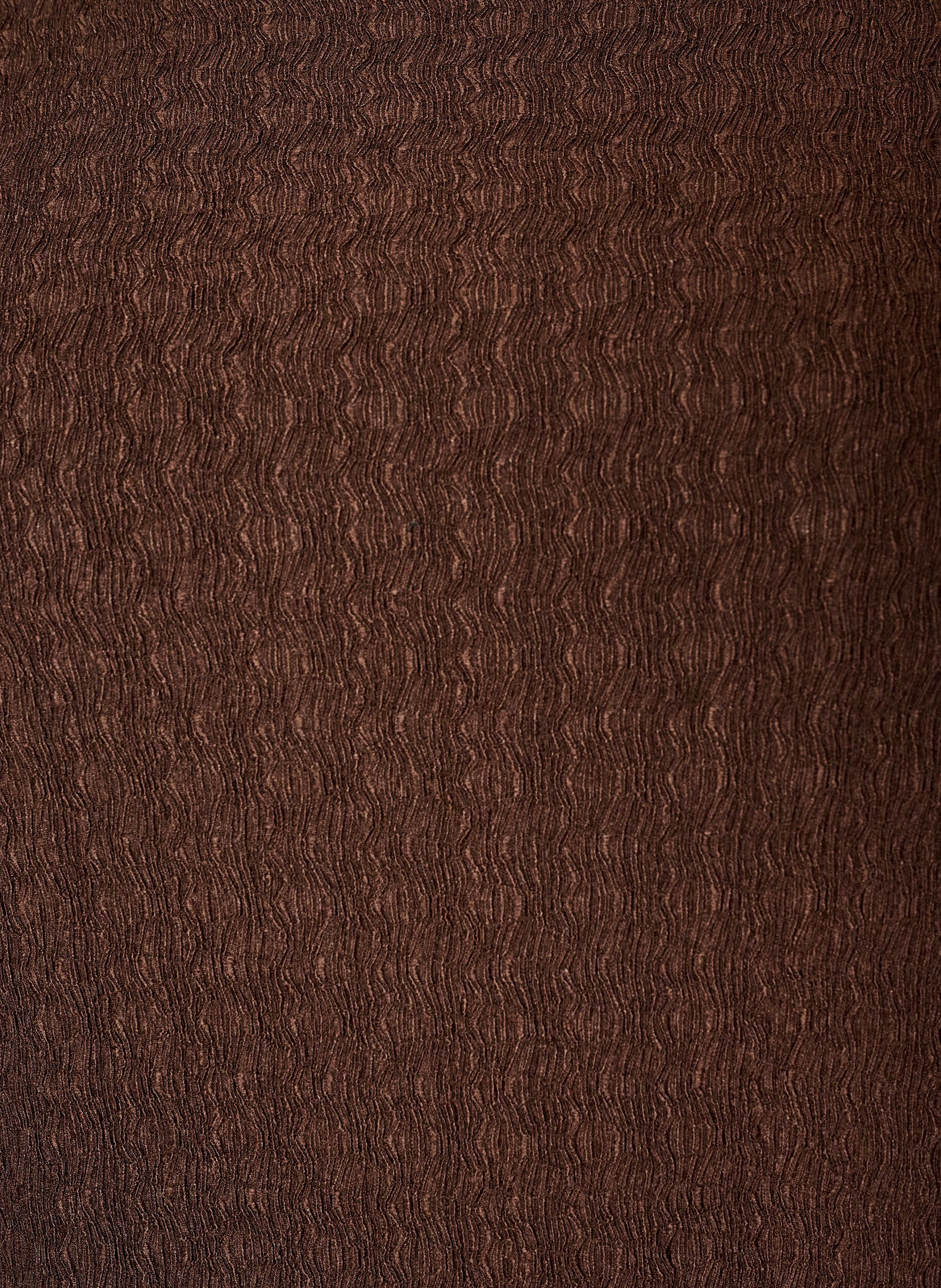 ZizzifashionMidi dress with a wavy texture and long sleeves, Brown, Packshot image number 2