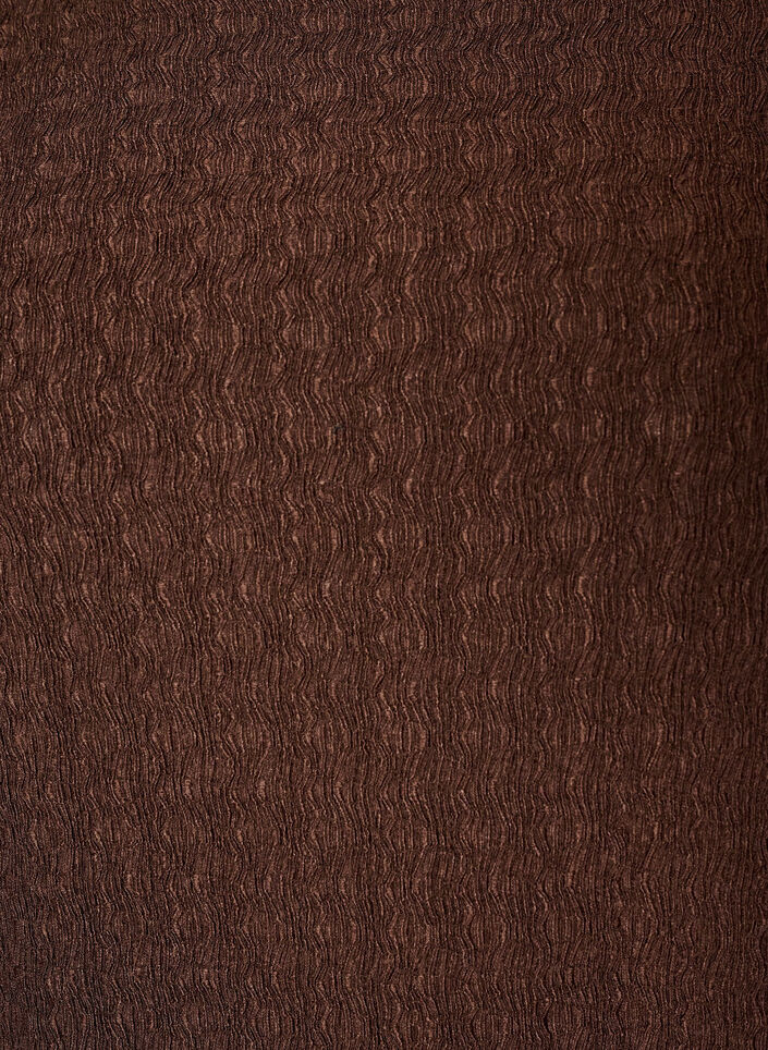 Midi dress with a wavy texture and long sleeves, Brown, Packshot image number 2
