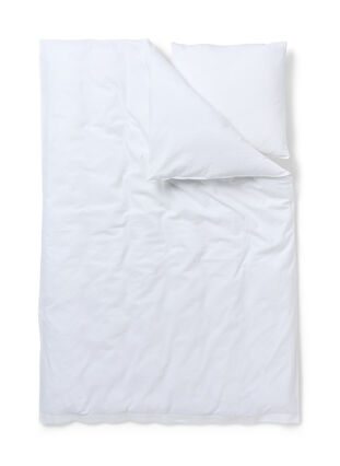 Cotton checkered bedding set, White/White Check, Packshot image number 1