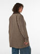 Checked coat with corduroy collar, Brown, Model image number 2