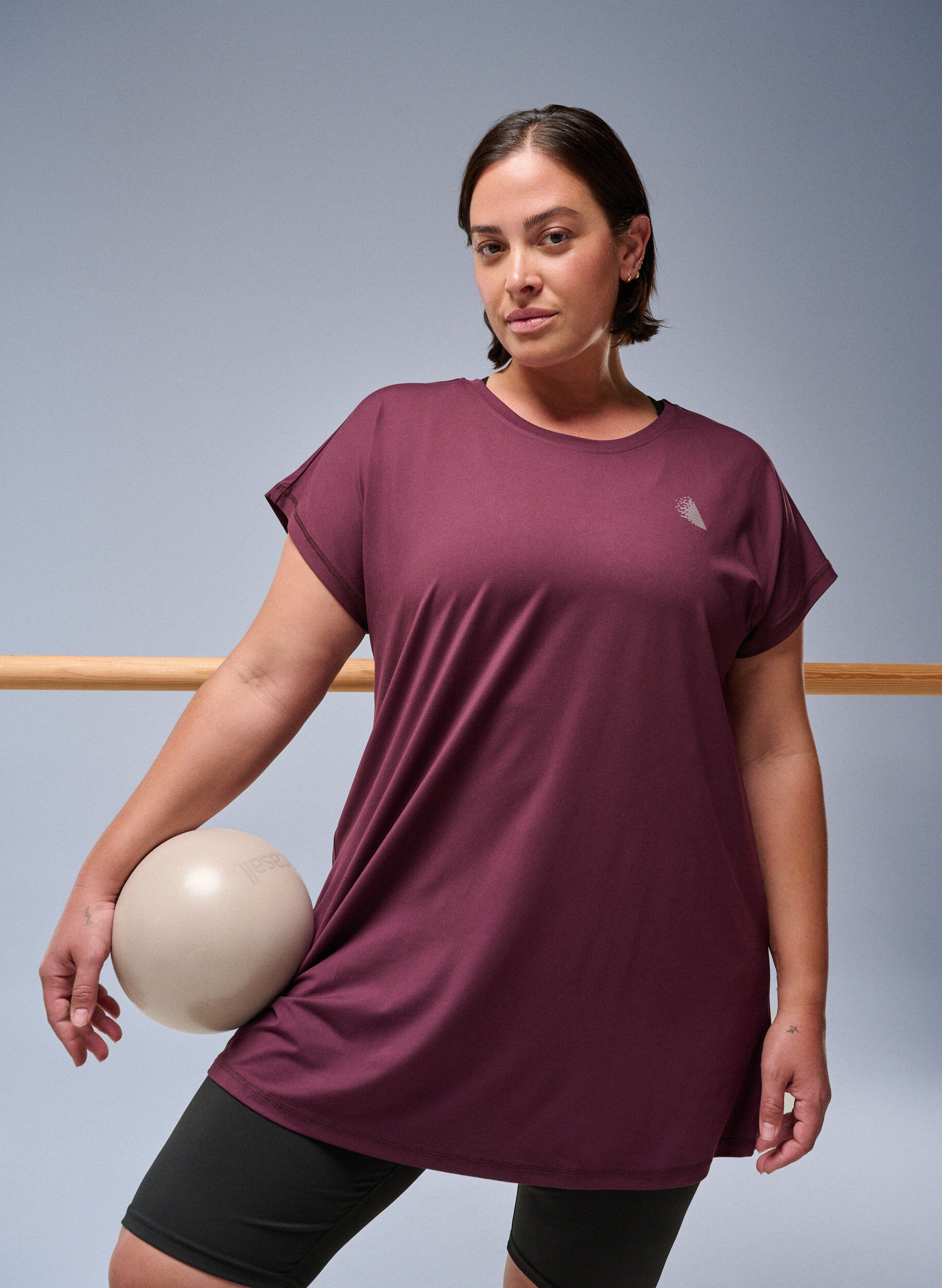 ZizzifashionLong workout T-shirt, Red, Image image number 0