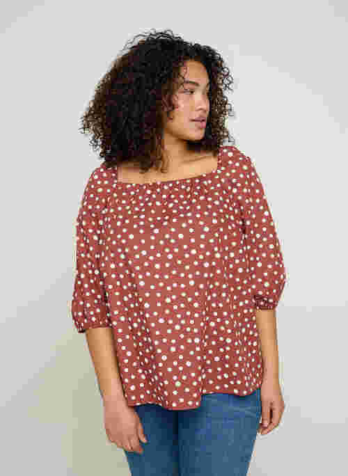 Cotton blouse with dots