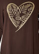Cotton pyjama top with heart print, Brown, Packshot image number 2