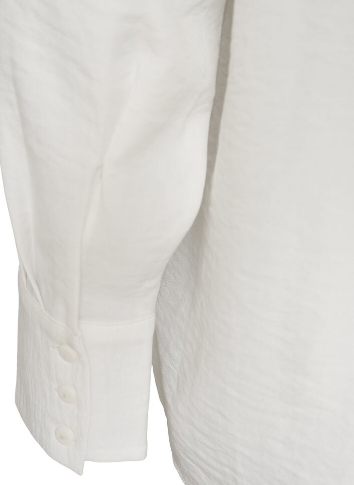 Loose shirt with V-neck, White, Packshot image number 3