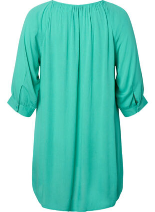 Viscose tunic with 3/4 sleeves, Turquoise, Packshot image number 1