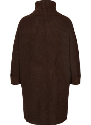 Knitted slit rollneck dress, Rocky Road Mel., Packshot image number 1